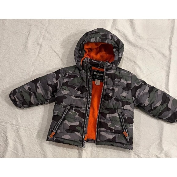 Toddler Enfant Osh Kosh Jacket coat 18 months Grey camo - Picture 1 of 3